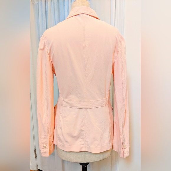 Piazza Sempione M Jacket ice pink stretch cotton blazer pockets unlined light wt - Picture 3 of 8